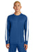 Sport-Tek ST100LS Mens Competitor United Long Sleeve Crewneck T-Shirt Royal Blue/White Model Front