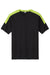 Sport-Tek ST100 Mens Competitor United Short Sleeve Crewneck T-Shirt Black/Lime Shock Green Flat Front