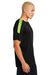 Sport-Tek ST100 Mens Competitor United Short Sleeve Crewneck T-Shirt Black/Lime Shock Green Model Side