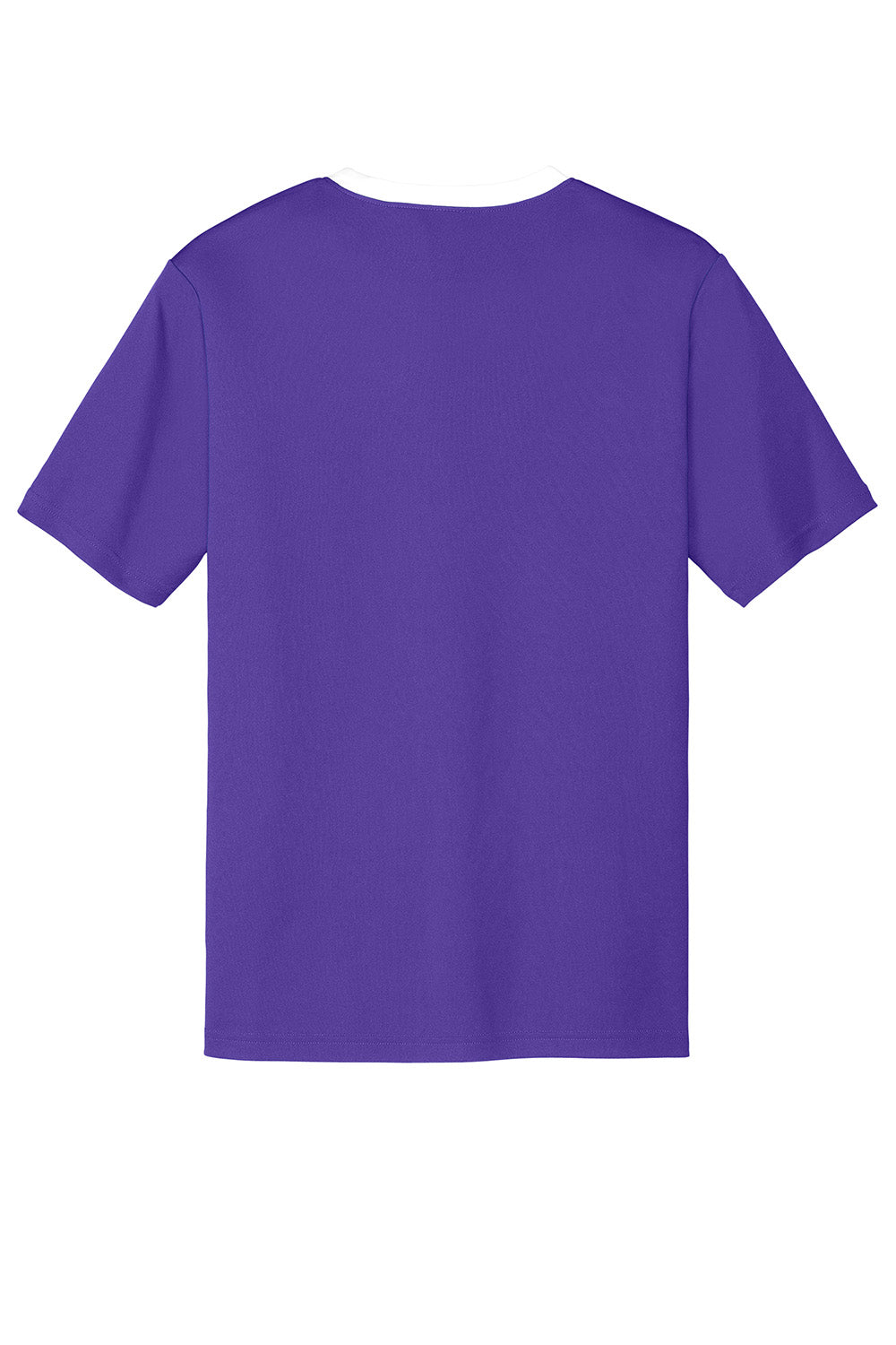 Sport-Tek ST100 Mens Competitor United Short Sleeve Crewneck T-Shirt Purple/White Flat Back