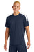 Sport-Tek ST100 Mens Competitor United Short Sleeve Crewneck T-Shirt True Navy Blue/White Model Front