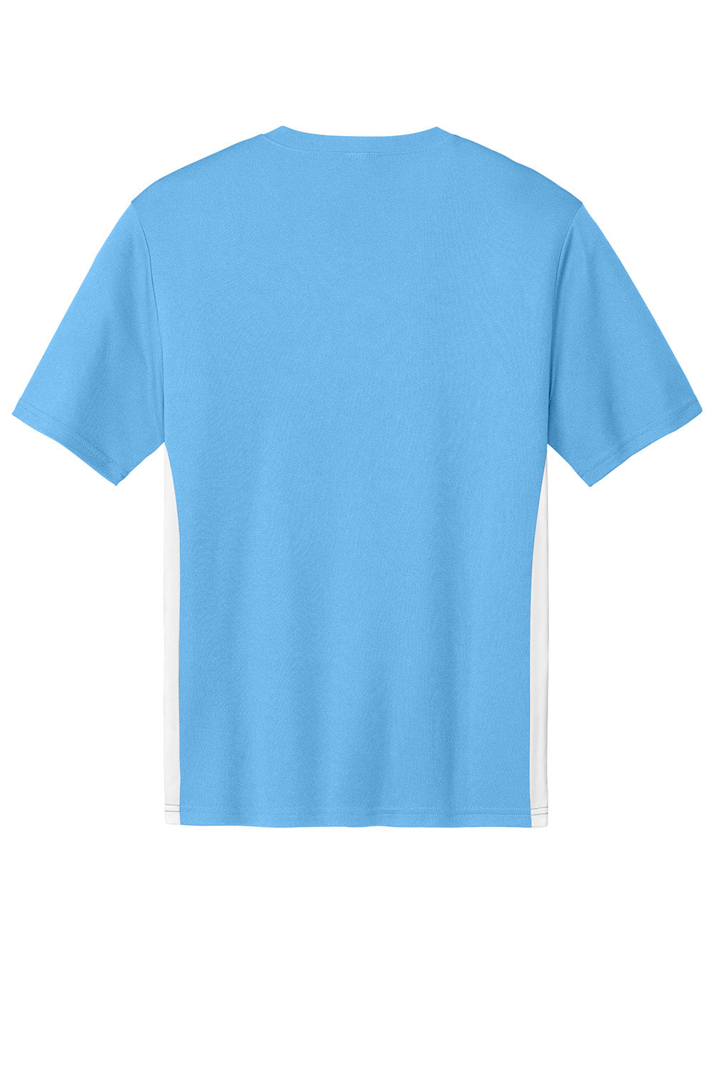 Sport-Tek ST101 Mens Competitor United Short Sleeve V-Neck T-Shirt Carolina Blue/White Flat Back