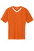 Sport-Tek ST101 Mens Competitor United Short Sleeve V-Neck T-Shirt Deep Orange/White Flat Front