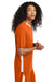 Sport-Tek ST101 Mens Competitor United Short Sleeve V-Neck T-Shirt Deep Orange/White Model Side