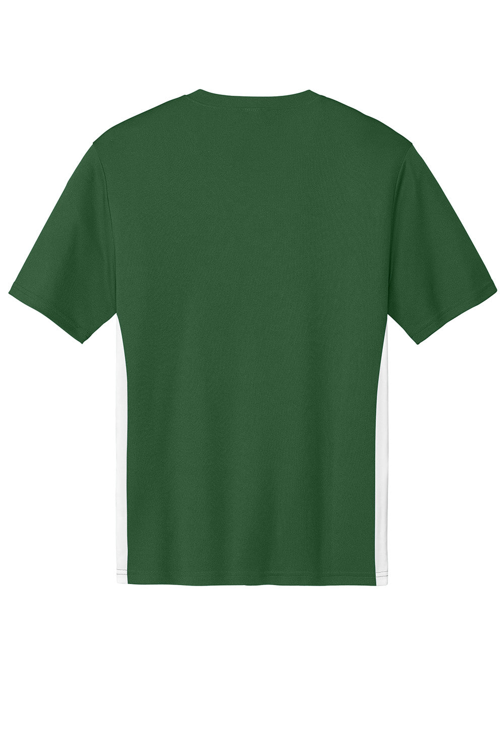 Sport-Tek ST101 Mens Competitor United Short Sleeve V-Neck T-Shirt Forest Green/White Flat Back