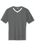 Sport-Tek ST101 Mens Competitor United Short Sleeve V-Neck T-Shirt Iron Grey/White Flat Front