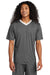 Sport-Tek ST101 Mens Competitor United Short Sleeve V-Neck T-Shirt Iron Grey/White Model Front