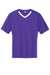 Sport-Tek ST101 Mens Competitor United Short Sleeve V-Neck T-Shirt Purple/White Flat Front