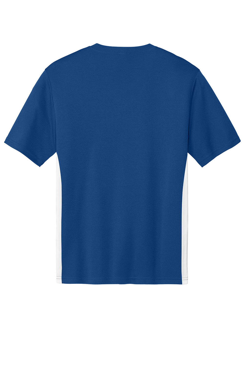 Sport-Tek ST101 Mens Competitor United Short Sleeve V-Neck T-Shirt Royal Blue/White Flat Back