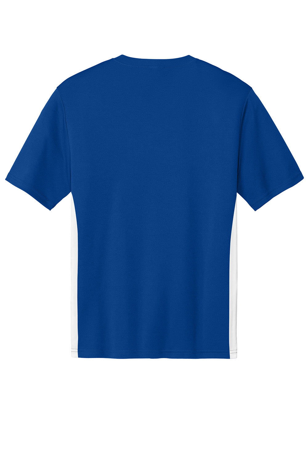 Sport-Tek ST101 Mens Competitor United Short Sleeve V-Neck T-Shirt True Royal Blue/White Flat Back