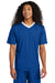 Sport-Tek ST101 Mens Competitor United Short Sleeve V-Neck T-Shirt True Royal Blue/White Model Front