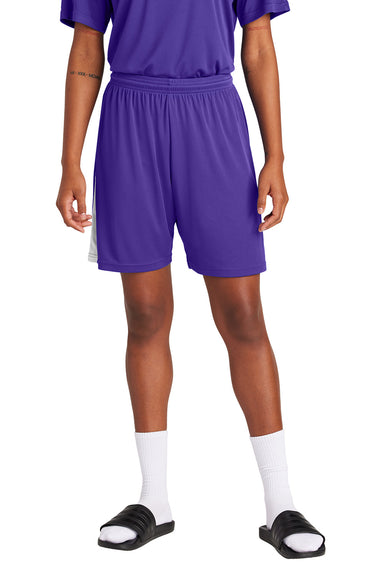 Sport-Tek ST103 Mens Competitor United Athletic Shorts Purple/White Model Front