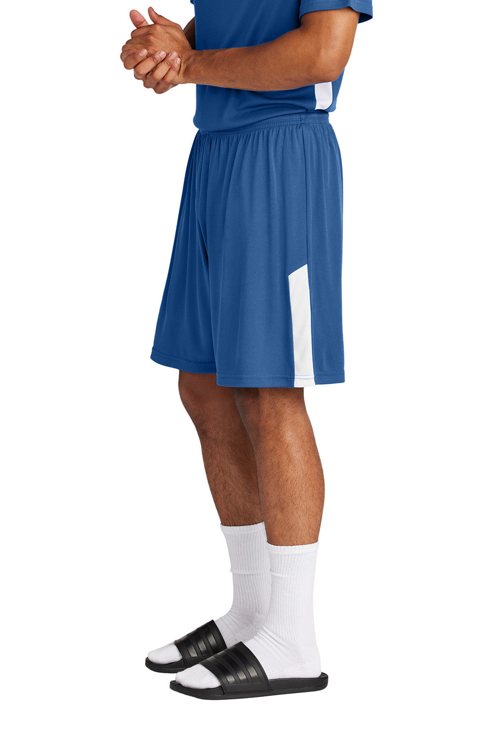 Sport-Tek ST103 Mens Competitor United Athletic Shorts Royal Blue/White Model Side