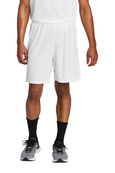 Sport-Tek ST103 Mens Competitor United Athletic Shorts White Model Front