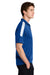 Sport-Tek ST104 Mens Competitor United Short Sleeve Polo Shirt True Royal Blue/White Model Side