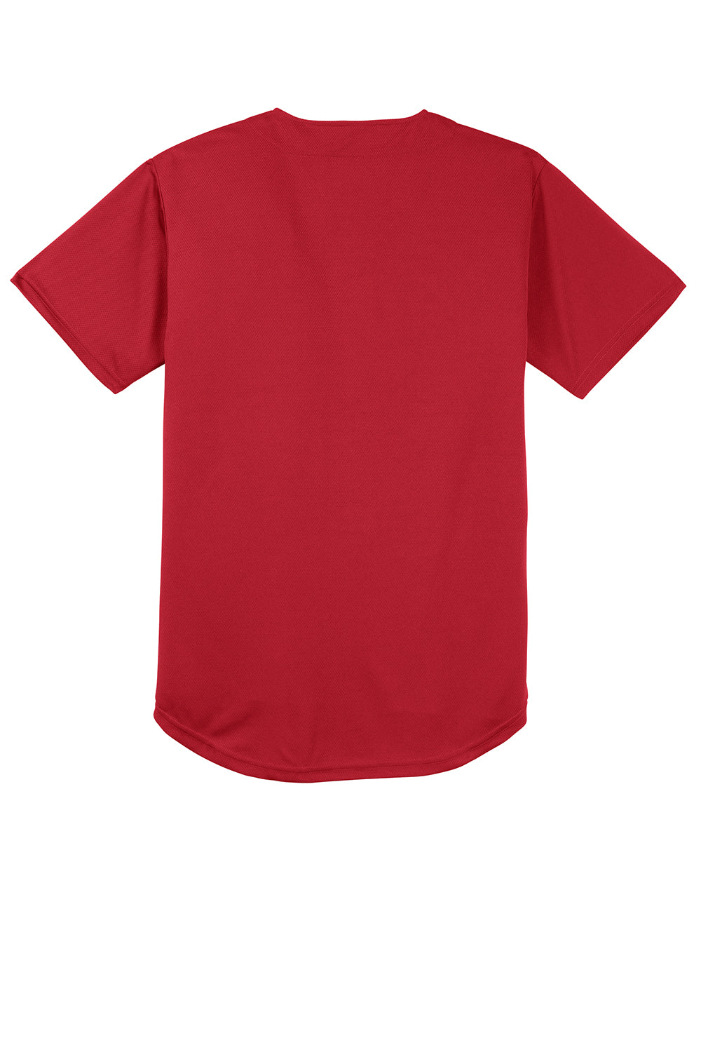 Sport-Tek ST220 Mens Tough Mesh Moisture Wicking Short Sleeve Jersey True Red Flat Back