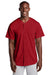 Sport-Tek ST220 Mens Tough Mesh Moisture Wicking Short Sleeve Jersey True Red Model Front