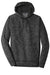 Sport-Tek ST225 Mens Electric Heather Moisture Wicking Fleece Hooded Sweatshirt Hoodie Grey Black Electric Flat Front