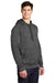 Sport-Tek ST225 Mens Electric Heather Moisture Wicking Fleece Hooded Sweatshirt Hoodie Grey Black Electric Model 3q