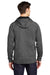 Sport-Tek ST225 Mens Electric Heather Moisture Wicking Fleece Hooded Sweatshirt Hoodie Grey Black Electric Model Back