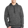 Sport-Tek Mens Electric Heather Moisture Wicking Fleece Hooded Sweatshirt Hoodie - Grey Black Electric