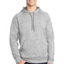 Sport-Tek Mens Electric Heather Moisture Wicking Fleece Hooded Sweatshirt Hoodie - Silver Grey Electric