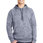 Sport-Tek Mens Electric Heather Moisture Wicking Fleece Hooded Sweatshirt Hoodie - True Navy Blue Electric