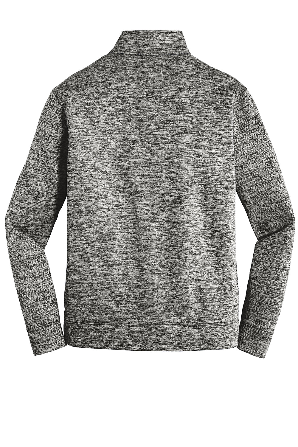 Sport-Tek ST226 Mens Electric Heather Moisture Wicking Fleece 1/4 Zip Sweatshirt Black Electric Flat Back