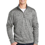 Sport-Tek Mens Electric Heather Moisture Wicking Fleece 1/4 Zip Sweatshirt - Black Electric