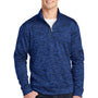 Sport-Tek Mens Electric Heather Moisture Wicking Fleece 1/4 Zip Sweatshirt - Dark Royal Blue Electric