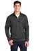 Sport-Tek ST226 Mens Electric Heather Moisture Wicking Fleece 1/4 Zip Sweatshirt Grey Black Electric Model Front