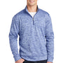 Sport-Tek Mens Electric Heather Moisture Wicking Fleece 1/4 Zip Sweatshirt - True Royal Blue Electric