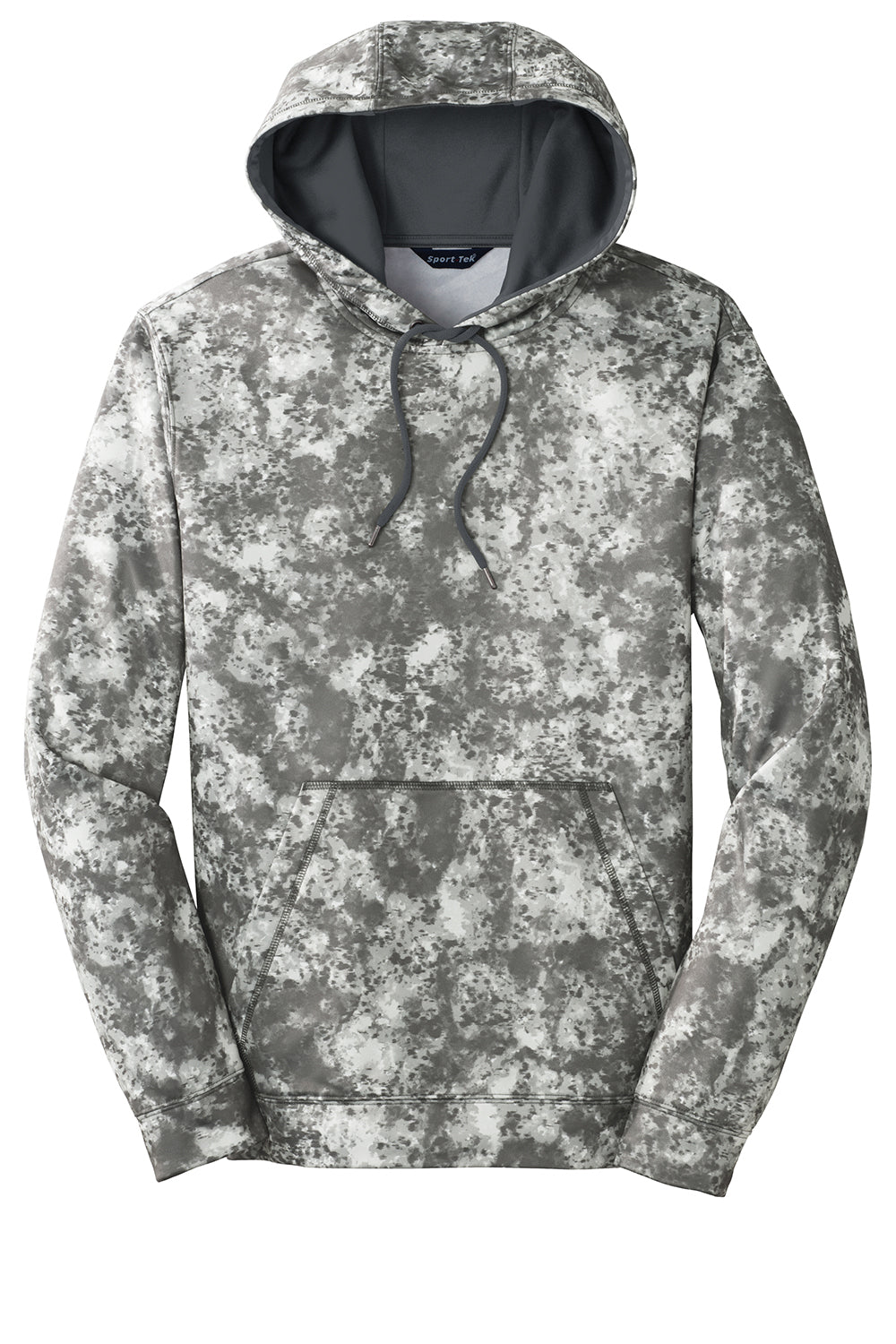 Sport-Tek ST230 Mens Sport-Wick Mineral Freeze Moisture Wicking Fleece Hooded Sweatshirt Hoodie Dark Smoke Grey Flat Front