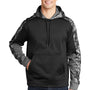 Sport-Tek Mens Sport-Wick Mineral Freeze Moisture Wicking Fleece Hooded Sweatshirt Hoodie w/ Pouch Pocket - Black