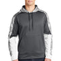 Sport-Tek Mens Sport-Wick Mineral Freeze Moisture Wicking Fleece Hooded Sweatshirt Hoodie w/ Pouch Pocket - Dark Smoke Grey