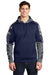 Sport-Tek ST231 Mens Sport-Wick Mineral Freeze Moisture Wicking Fleece Hooded Sweatshirt Hoodie True Navy Blue Model Front