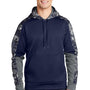 Sport-Tek Mens Sport-Wick Mineral Freeze Moisture Wicking Fleece Hooded Sweatshirt Hoodie w/ Pouch Pocket - True Navy Blue