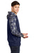 Sport-Tek ST231 Mens Sport-Wick Mineral Freeze Moisture Wicking Fleece Hooded Sweatshirt Hoodie True Navy Blue Model Side