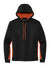 Sport-Tek ST235 Mens Sport-Wick Moisture Wicking Fleece Hooded Sweatshirt Hoodie Black/Deep Orange Flat Front