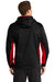 Sport-Tek ST235 Mens Sport-Wick Moisture Wicking Fleece Hooded Sweatshirt Hoodie Black/Deep Red Model Back