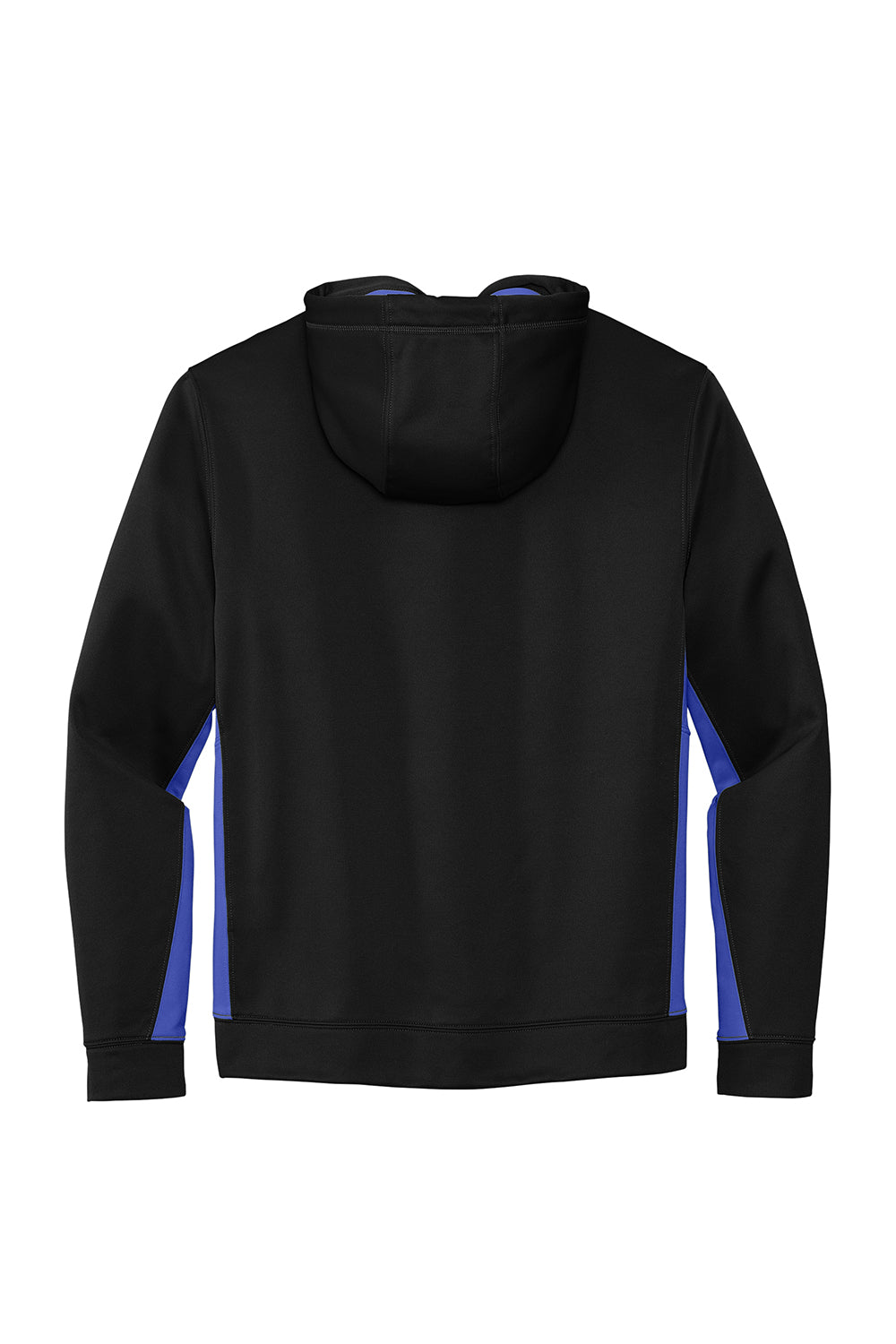 Sport-Tek ST235 Mens Sport-Wick Moisture Wicking Fleece Hooded Sweatshirt Hoodie Black/True Royal Blue Flat Back