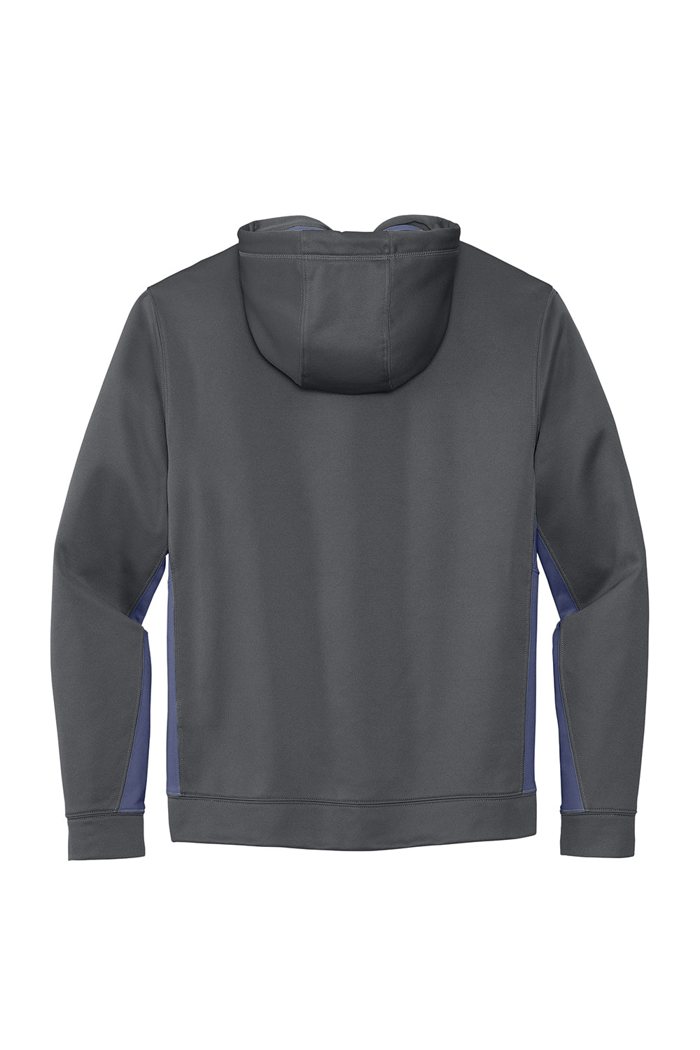 Sport-Tek ST235 Mens Sport-Wick Moisture Wicking Fleece Hooded Sweatshirt Hoodie Dark Smoke Grey/Navy Blue Flat Back