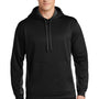 Sport-Tek Mens Sport-Wick Moisture Wicking Fleece Hooded Sweatshirt Hoodie - Black/Dark Smoke Grey