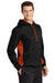 Sport-Tek ST235 Mens Sport-Wick Moisture Wicking Fleece Hooded Sweatshirt Hoodie Black/Deep Orange Model 3q