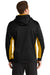 Sport-Tek ST235 Mens Sport-Wick Moisture Wicking Fleece Hooded Sweatshirt Hoodie Black/Gold Model Back