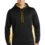 Sport-Tek Mens Sport-Wick Moisture Wicking Fleece Hooded Sweatshirt Hoodie - Black/Gold