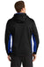 Sport-Tek ST235 Mens Sport-Wick Moisture Wicking Fleece Hooded Sweatshirt Hoodie Black/True Royal Blue Model Back