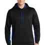 Sport-Tek Mens Sport-Wick Moisture Wicking Fleece Hooded Sweatshirt Hoodie - Black/True Royal Blue