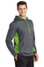 Sport-Tek ST235 Mens Sport-Wick Moisture Wicking Fleece Hooded Sweatshirt Hoodie Dark Smoke Grey/Lime Shock Green Model 3q