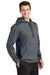 Sport-Tek ST235 Mens Sport-Wick Moisture Wicking Fleece Hooded Sweatshirt Hoodie Dark Smoke Grey/Navy Blue Model 3q